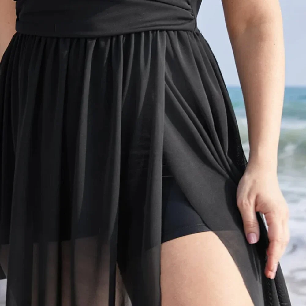 BloomChic Sculpt Waist Ruched Split Hem Swim Dress Size M  ( us 10) - Picture 6 of 6